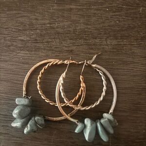 Elegant Twisted Hoop Earrings Set - Silver and Gold